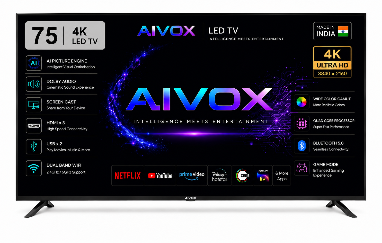 ChatGPT-Image-Jul-7-2026-09_41_16-PM.png Aivox (75 inches) D Series Brighter Crystal 4K Dynamic Ultra HD Smart LED - Image 1